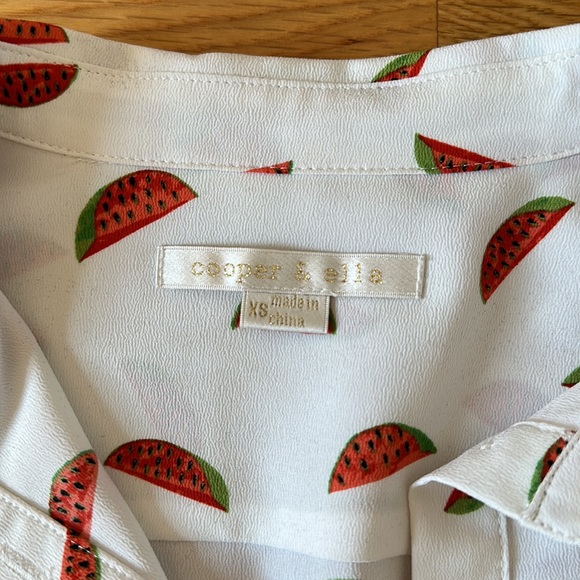 Anthropologie; “Cooper + Ella” watermelons blouse - Picture 2 of 7